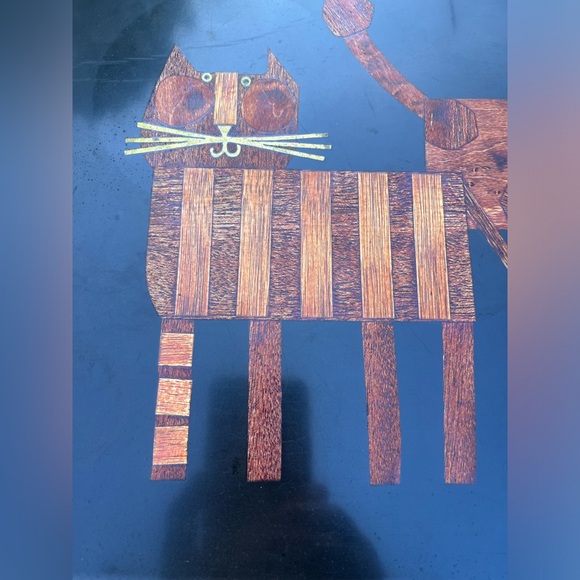COUROC CATS 🐈🐈 Vintage Handcrafted 1960’s Serving Tray - Picture 13 of 16